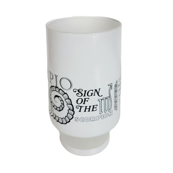 Vintage Zodiac Scorpio Sign Oct.23-Nov.21 Mars White Glass Chalice Goblet - Picture 7 of 10